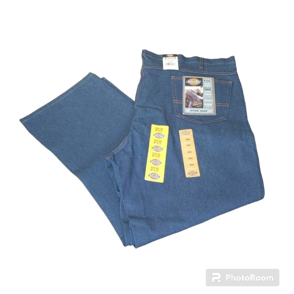 Dickies Work Jeans Dark Blue Denim Mechanic Garage Grunge Western New Men Sz 50